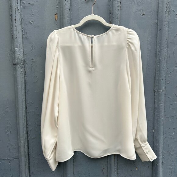 Wilfred Cream Long Sleeve Crepe Blouse, size M - Picture 2 of 9